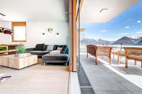 Living room, Seating area, Mountain view