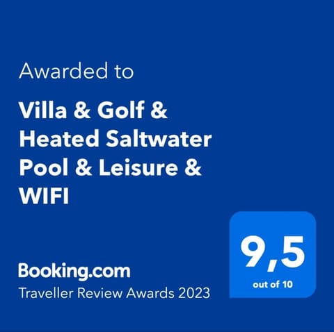 Villa & Golf & Heated Saltwater Pool & Leisure & WIFI Villa in Maxorata