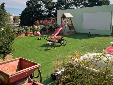 Spring, Children play ground, sunbed