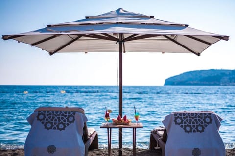 Beach, Sea view, sunbed