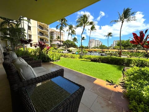 Patio, Spring, Day, Garden, View (from property/room), Balcony/Terrace, Pool view, Swimming pool