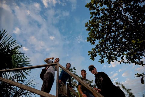 Natural landscape, group of guests