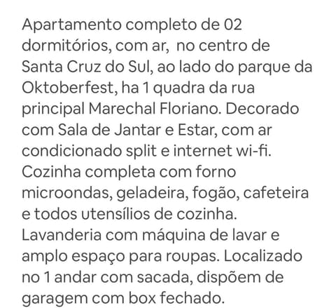 Apto 2D Centro Condominio in Santa Cruz do Sul
