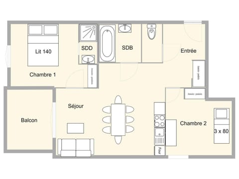 Appartement Villard-sur-Doron, 3 pièces, 7 personnes - FR-1-594-75 Apartment in Villard-sur-Doron