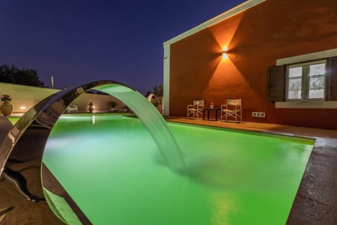 Night, Pool view, Swimming pool