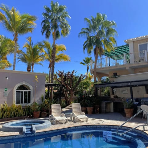 Property building, Patio, Pool view, Swimming pool