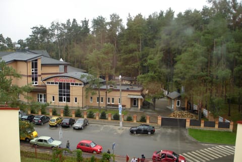 Facade/entrance, Spring, Bird's eye view, Summer