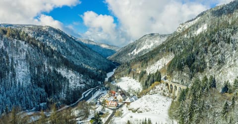 Property building, Bird's eye view, Winter