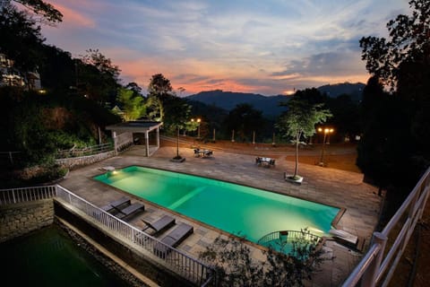 Pool view, Swimming pool, Swimming pool, Sunset