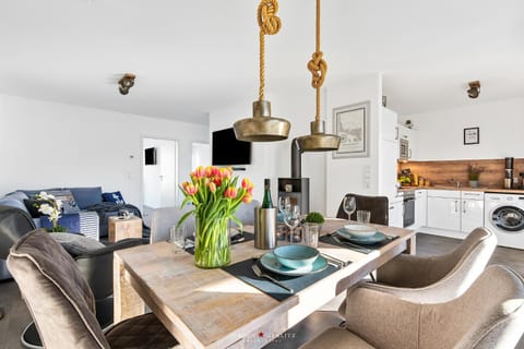 Kitchen or kitchenette, Living room, Dining area, fireplace, minibar, pet friendly, washing machine, dryer