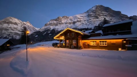 Property building, Night, Natural landscape, Winter, Mountain view