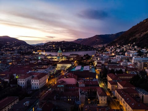 Neighbourhood, Bird's eye view, City view, Street view, Sunset