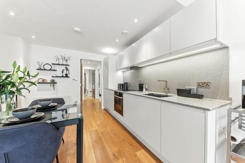 Kitchen or kitchenette, dishwasher, oven, stove, toaster