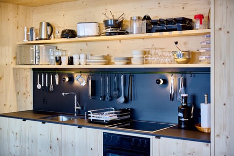 Kitchen or kitchenette, stove, kitchen