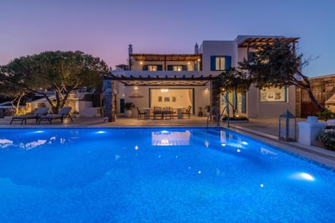 Property building, Swimming pool, Sunset