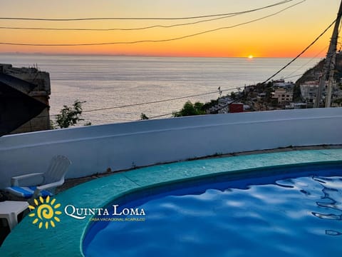 Pool view, Sea view, Swimming pool, Sunset