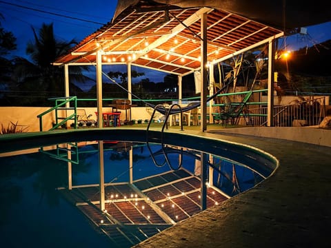 Night, Pool view, Swimming pool