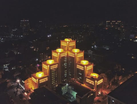 Property building, Night, Bird's eye view, City view