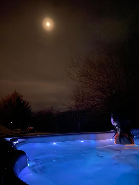 Night, Natural landscape, Hot Tub