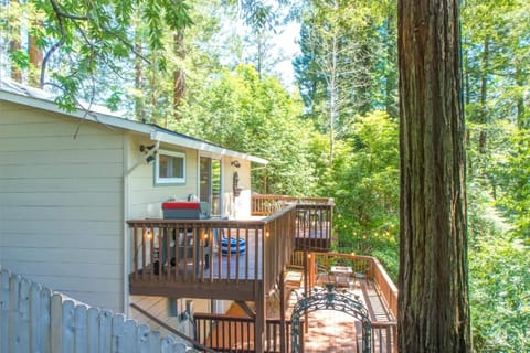 Summit Sanctuary! Redwoods! Fire Table!! BBQ Grill! Fast WiFi!! Dog Friendly! Haus in Russian River