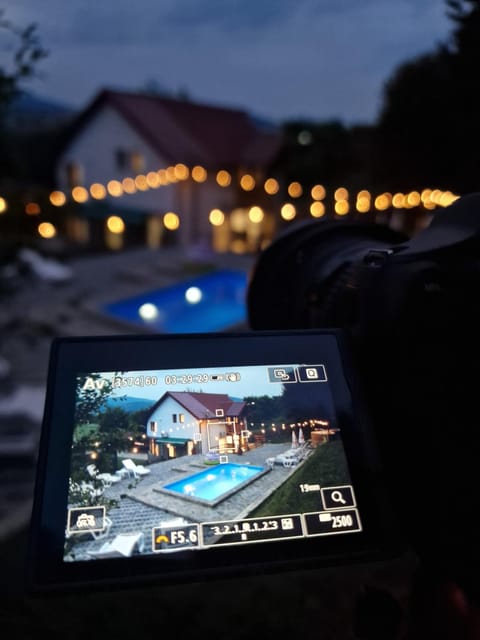 Night, Pool view, Swimming pool