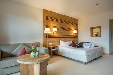 Bed, Living room, Seating area