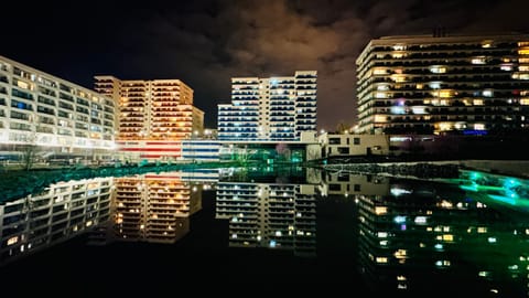 Property building, Night, Lake view