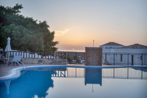 Natural landscape, Pool view, Swimming pool, Sunset