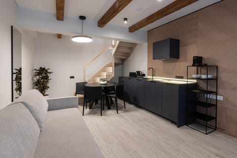 Kitchen or kitchenette, Living room, Dining area