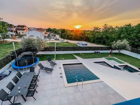 Patio, Garden, Pool view, Swimming pool, Sunset