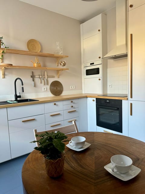 Kitchen or kitchenette, stove, toaster