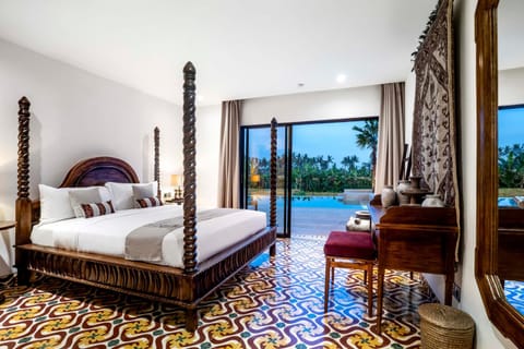 Bed, Photo of the whole room, Bedroom, Pool view