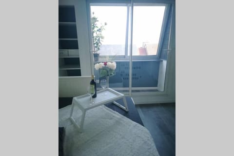 Studio vue mer 180° à 200 m de la plage en Normandie +parking Apartment in Courseulles-sur-Mer