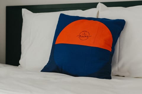 Bed, Property logo or sign