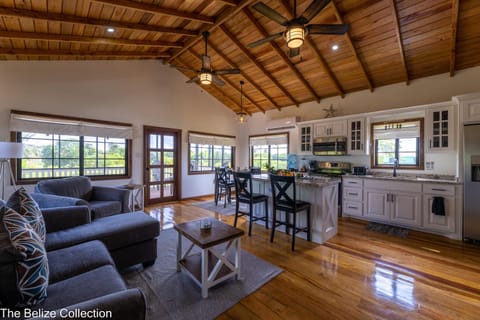 Kitchen or kitchenette, Living room, Seating area