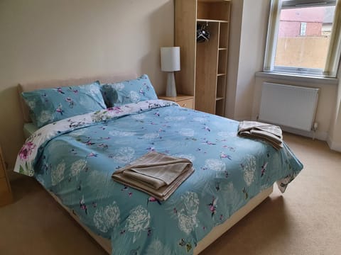 Bed, Photo of the whole room, Bedroom, towels, wardrobe