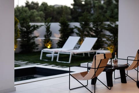 Patio, Garden, Seating area, Swimming pool