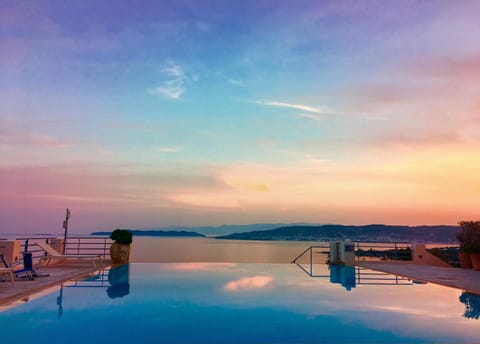 Natural landscape, Pool view, Sea view, Swimming pool, Sunset