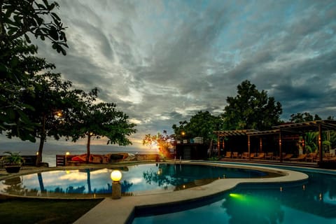 Natural landscape, Pool view, Swimming pool, Sunset