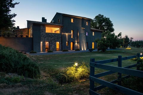 Property building, Garden, Sunset, Inner courtyard view