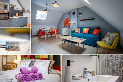 Bed, Kitchen or kitchenette, Living room, Seating area, Dining area, Bedroom, towels