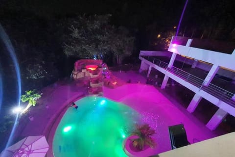 Night, Pool view, Swimming pool