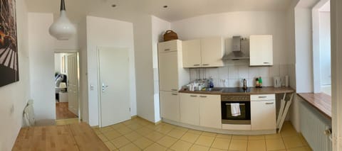 Kitchen or kitchenette, oven, stove