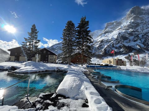 Day, Winter, Mountain view, Swimming pool