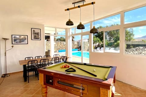 Billiard, Dining area, Pool view