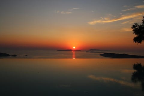 Pool view, Sea view, Swimming pool, Sunset