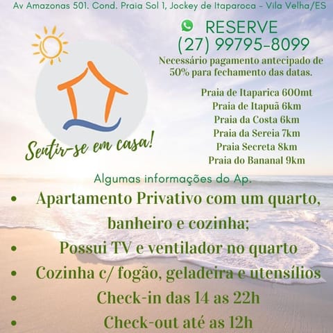 Ap Privativo Jockey, uma quadra da praia, Sentir-se em casa! Wohnung in Vila Velha