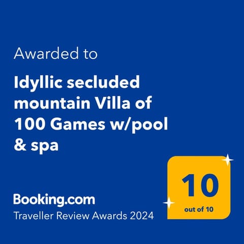 Idyllic secluded mountain Villa of 100 Games w/pool & spa Villa in Altadena