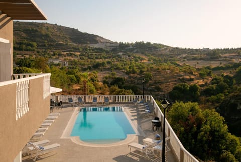 View (from property/room), Balcony/Terrace, Mountain view, Pool view, Swimming pool