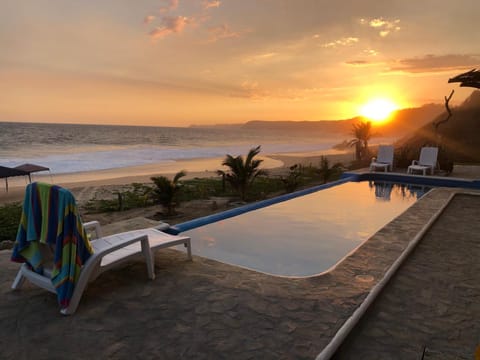 Swimming pool, Sunset